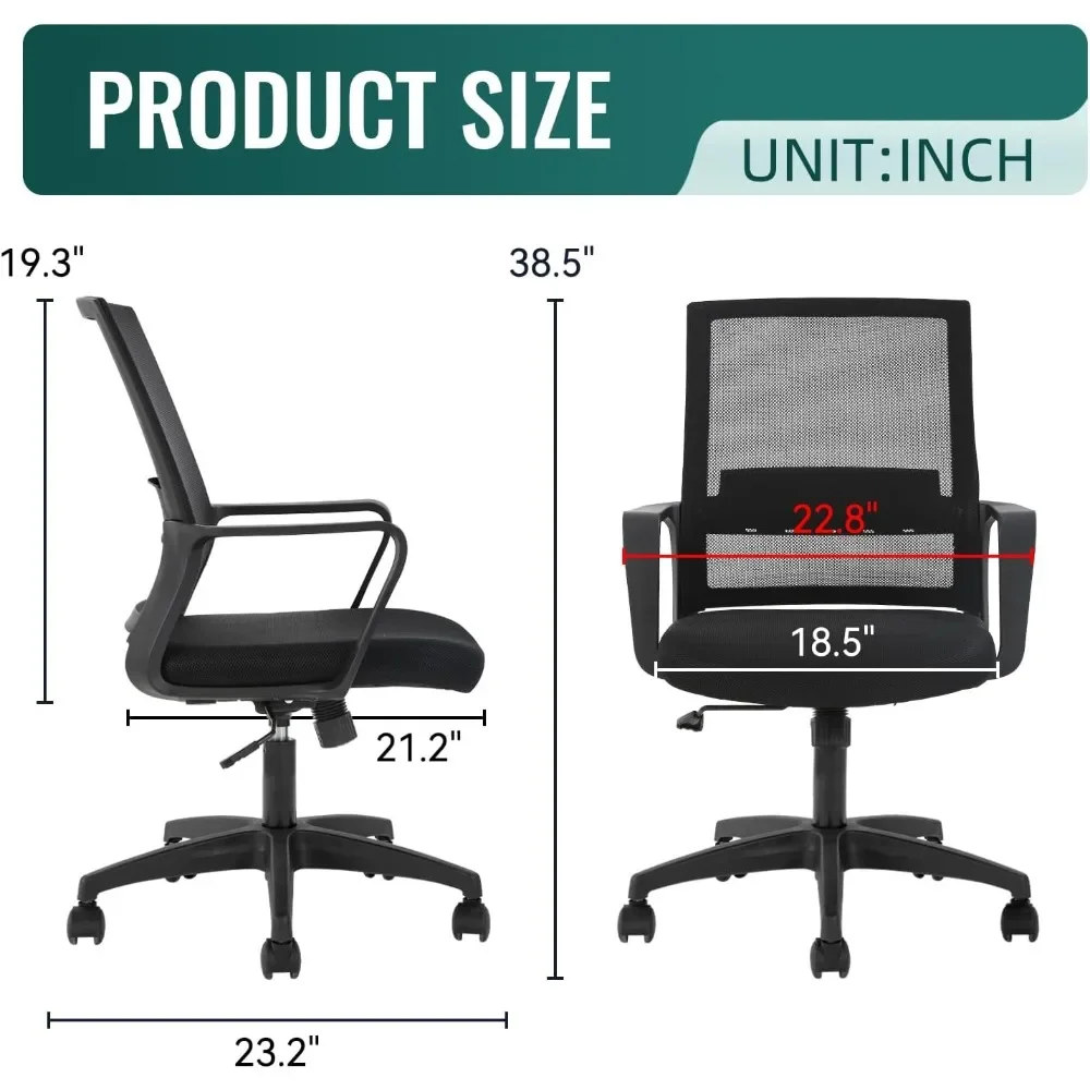 Task Chair Mid Back - Silla de oficina ergonómica, silla de