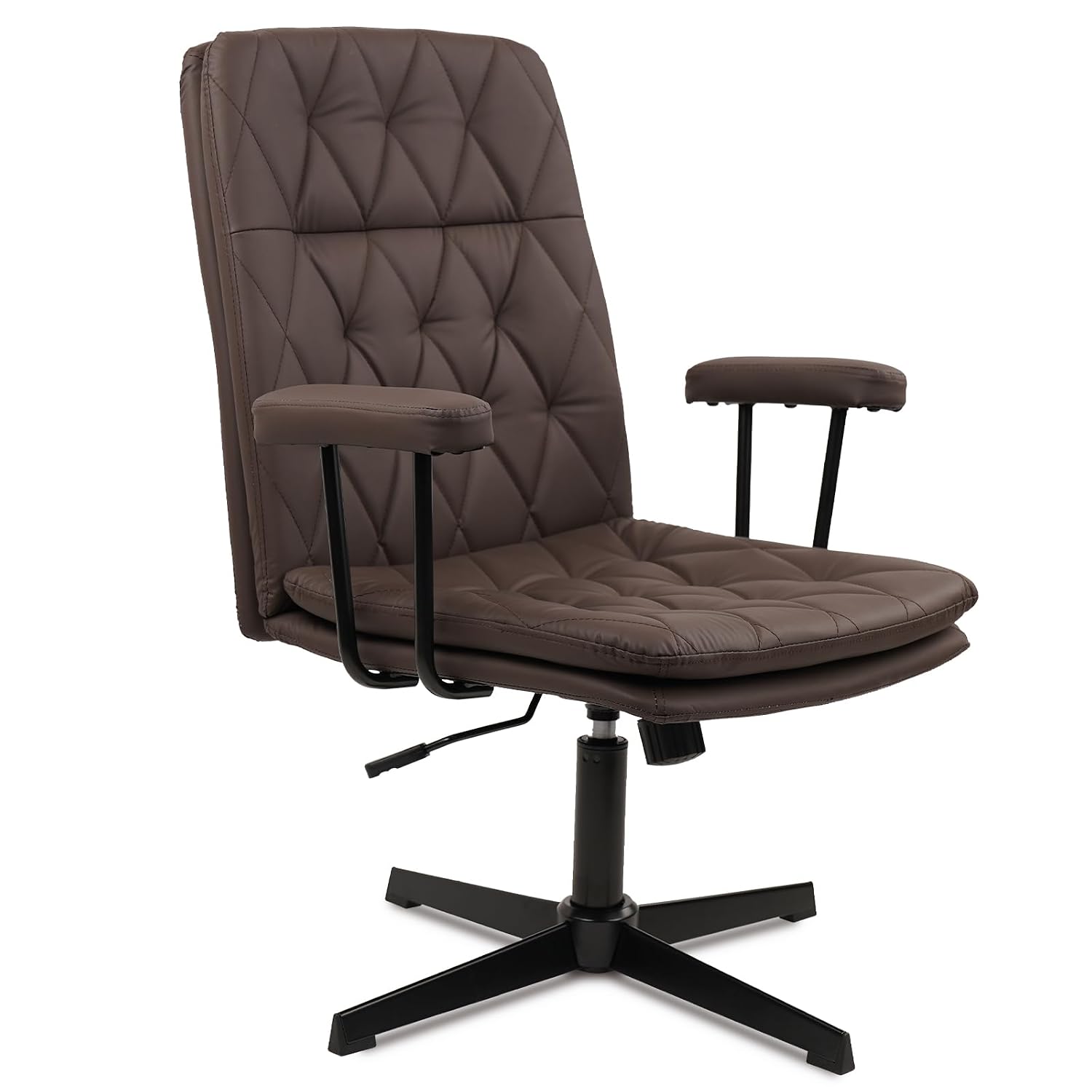 Task Chair Mid Back - Silla de Oficina de Cuero Marrón