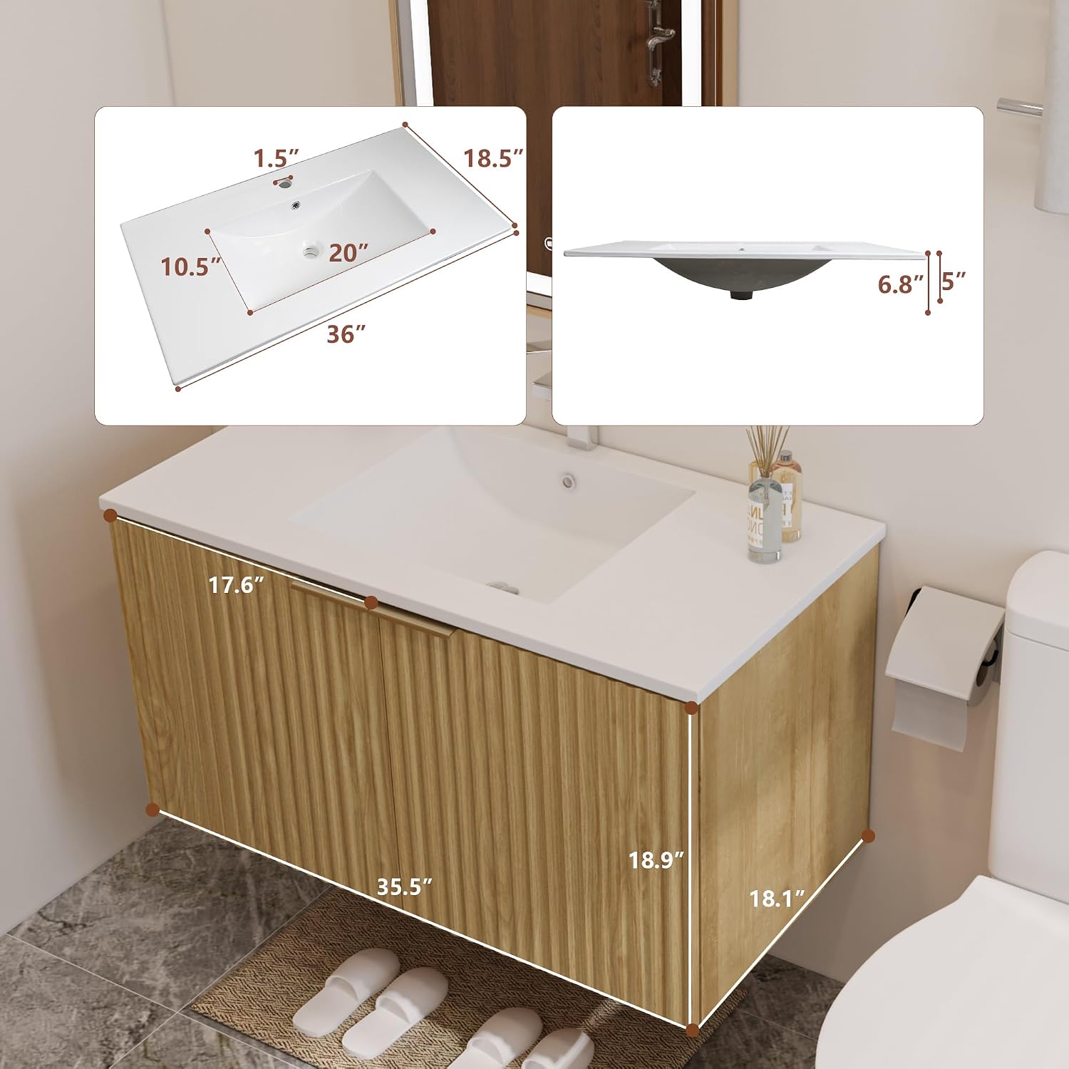 Mueble de Baño Flotante Modern - Wall Organizer Pocket reseña y precio